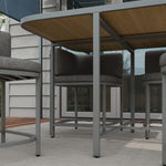 5 Pcs Rattan Set Cube Space-saving, Grey
