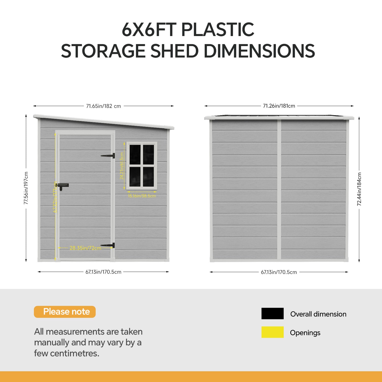 Breeins 6x6 Ft Pent Roof Garden Storage Shed