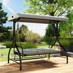 3 Seater Canopy Swing Chair Porch Hammock Bed | Light Grey