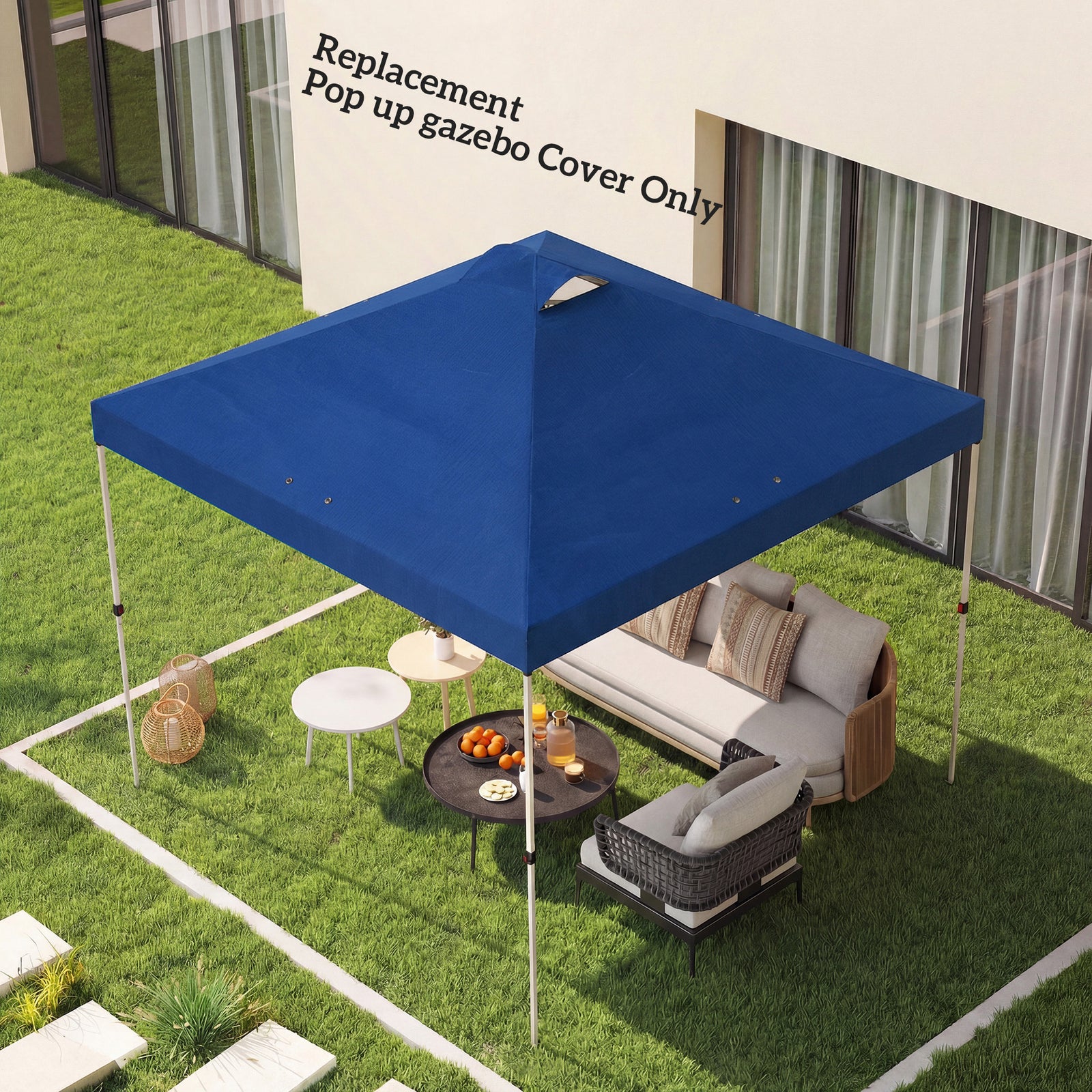 Gazebo Roof Replacement Uv50+ Waterproof 3x3(m) | Blue