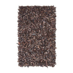 Dallas Leather Shaggy Rug | 120cm x 180cm | Chocolate