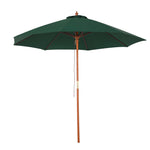 2.5m Wooden Garden Parasol Sun Shade | Green