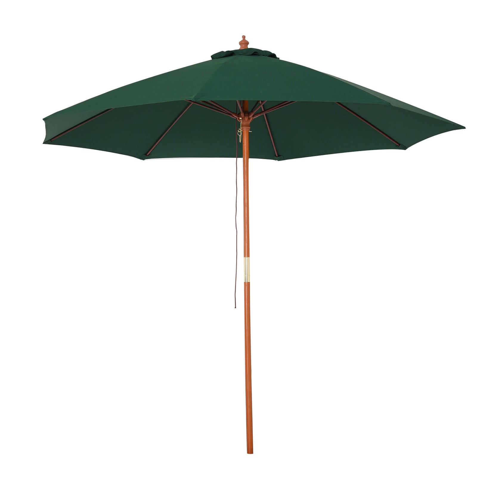 2.5m Wooden Garden Parasol Sun Shade | Green