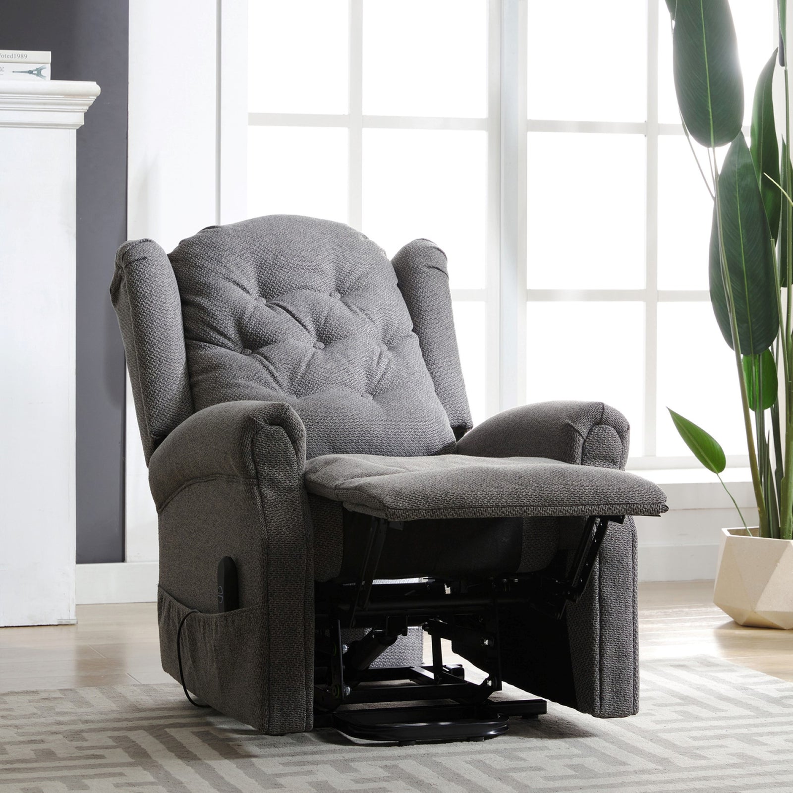 Crawley Electric Riser Recliner With Massage And Heat | Dark Grey