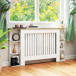Vertical Slatted Heater Cover For Living Room | Large | White
