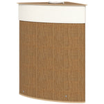 55l Laundry Hamper With Removable Washable Liner Bag | Brown