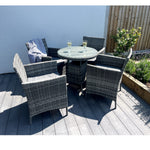 Amazon 5-piece Rattan Wicker Relaxed Garden Dining Set