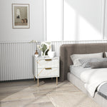 Bedside Table Bedside Cabinet With 2 Drawers For Bedroom | One Size | White