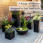 Zinc Galvanised Trough Planter | 70cm x 24cm x 24cm | Matte Black
