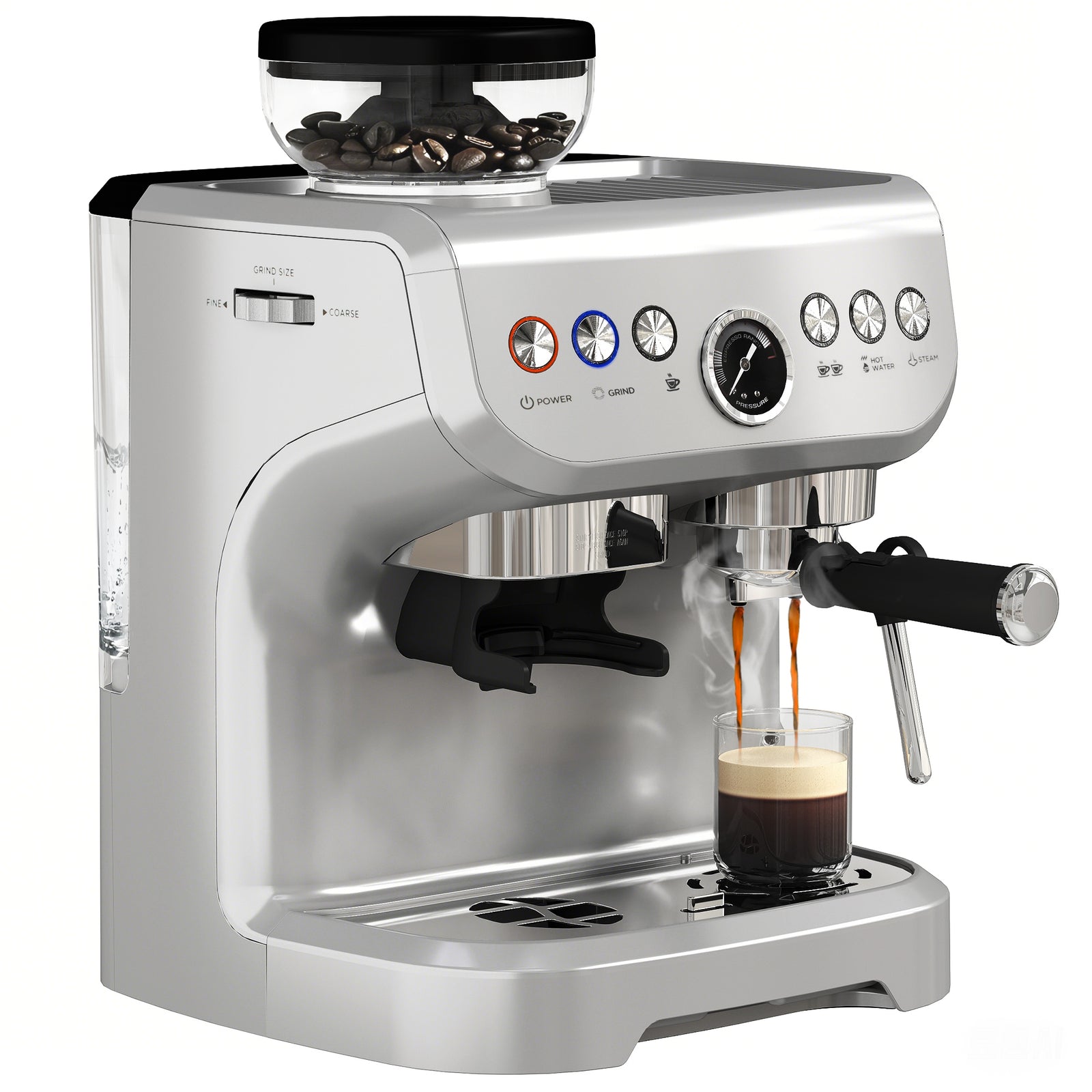 Espresso Machine, Grinder & Steam Wand
