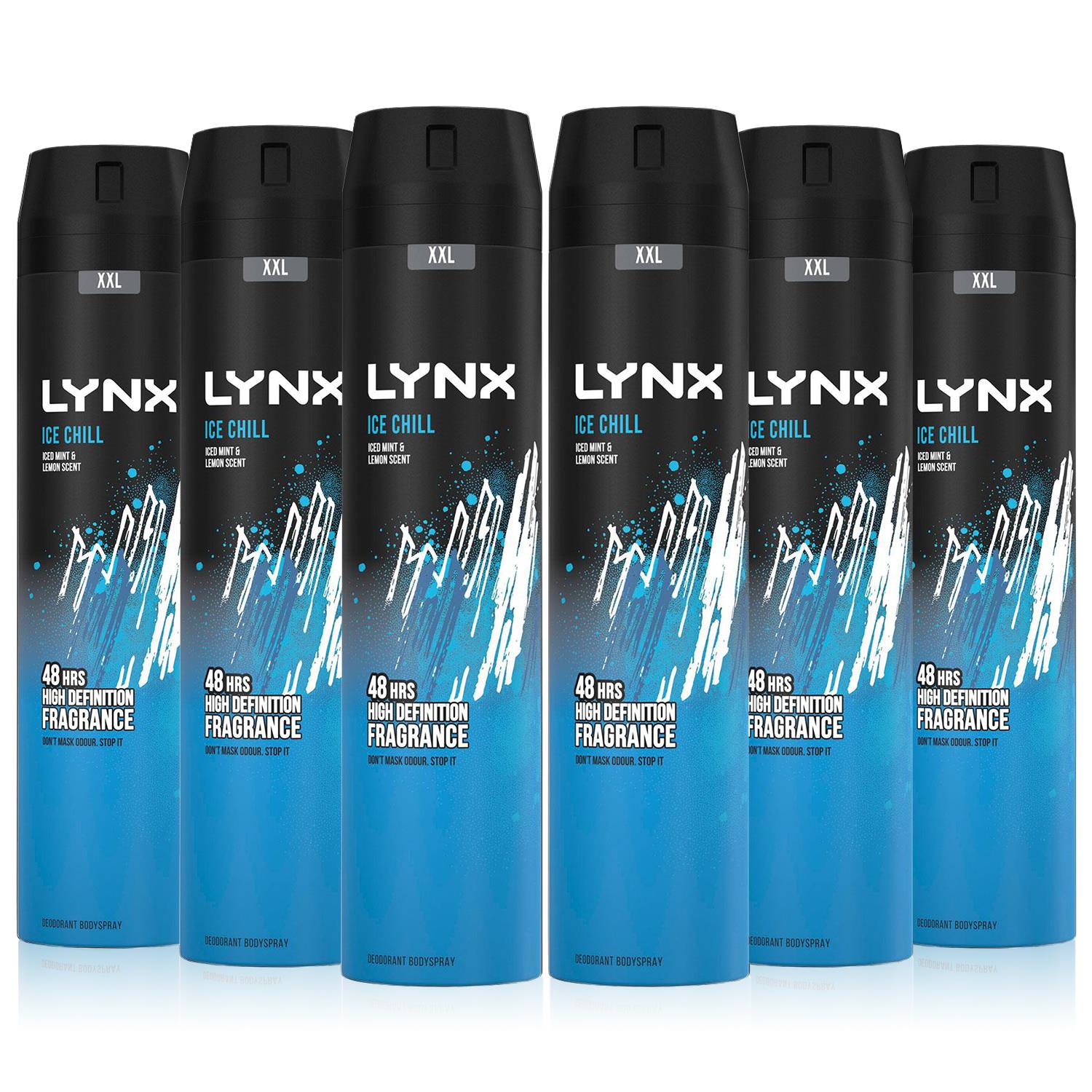 Xxl Ice Chill 48-hour High Definition Fragrance Body Spray Deo, 6x 250ml