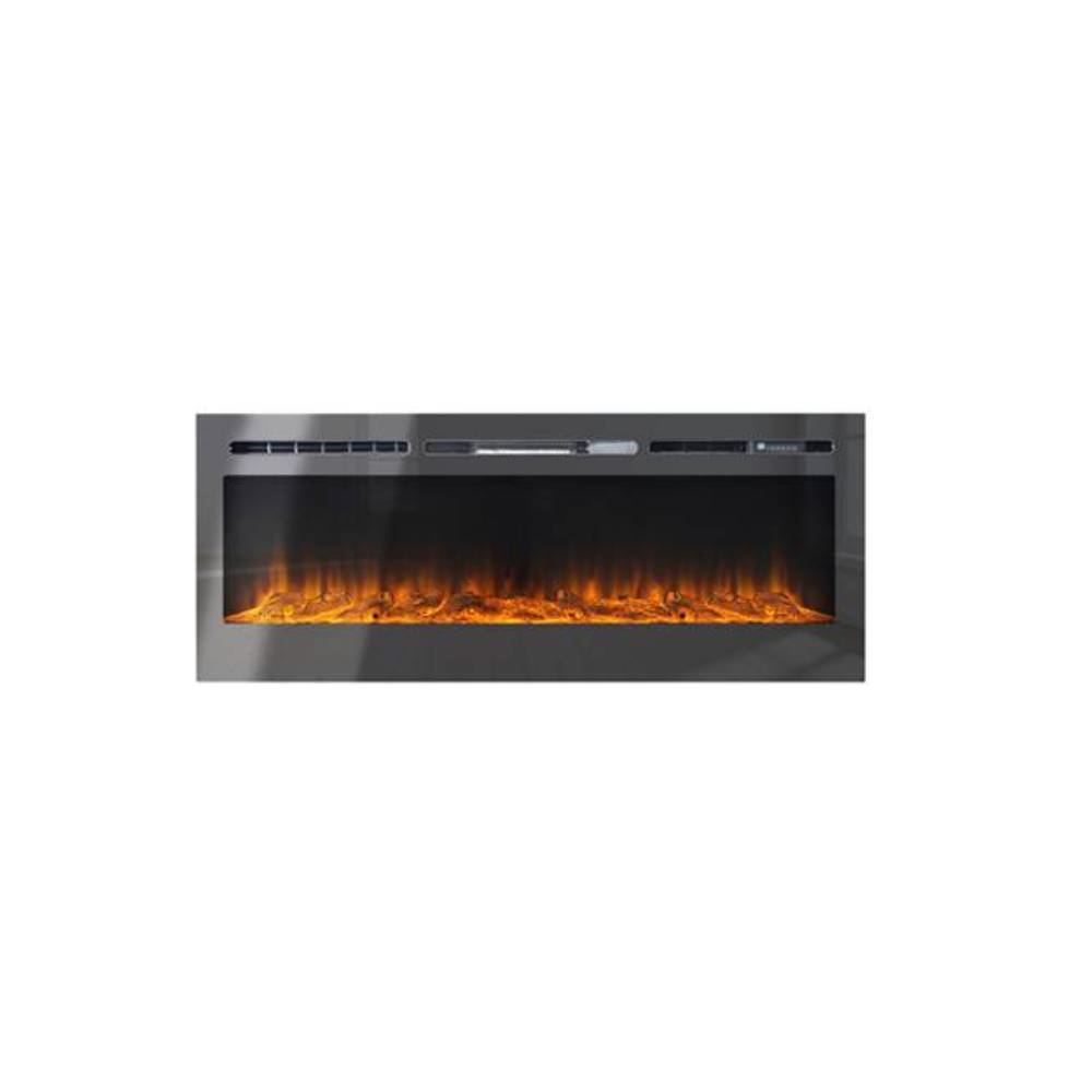 40/50/60-inch Wall Mounted & Recessed Led Electric Fireplace With 12 Flame Colors, Adjustable Brightness & Remote Control | Medium