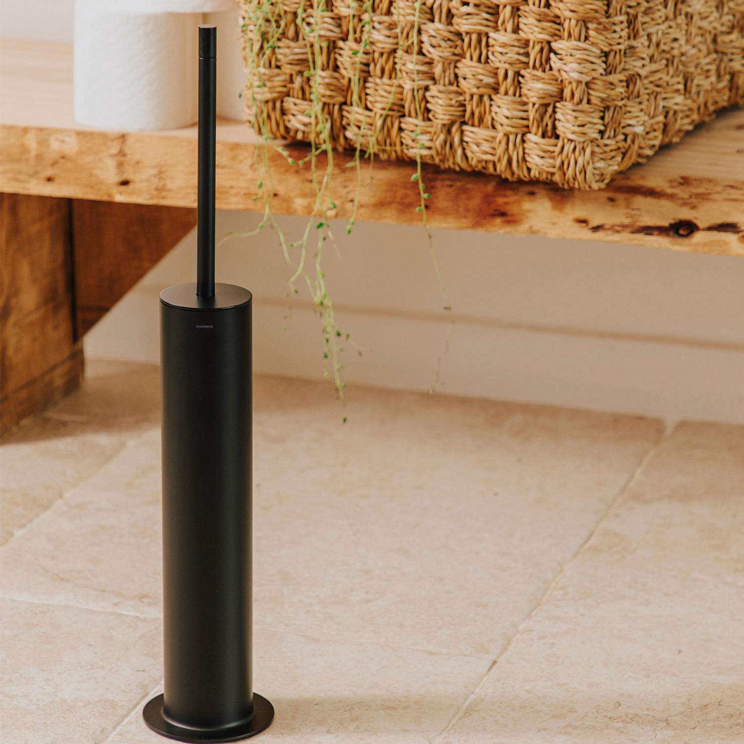 Toilet Brush & Holder, Matt Black, Micra Collection