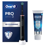 Pro Series 3 Electric Rechargeable Toothbrush With Bonus Toothpaste, Black