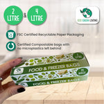 Certified Compostable Food & Freezer Bags Pack 2 Litre & 4 Litre (120 Bags Total)