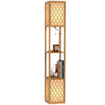2-light Modern Floor Lamp W/ Shelves, Bedroom | Yellow