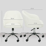 Vanity Chair For Desk, Wheels | Cream