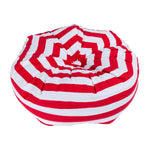 Striped Pleated Round Floor Cushion | 40cm x 40cm | Red