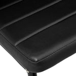 Set Of 2 Modern Faux Leather Armless High Back Dining Chairs | Set of 2 | Black