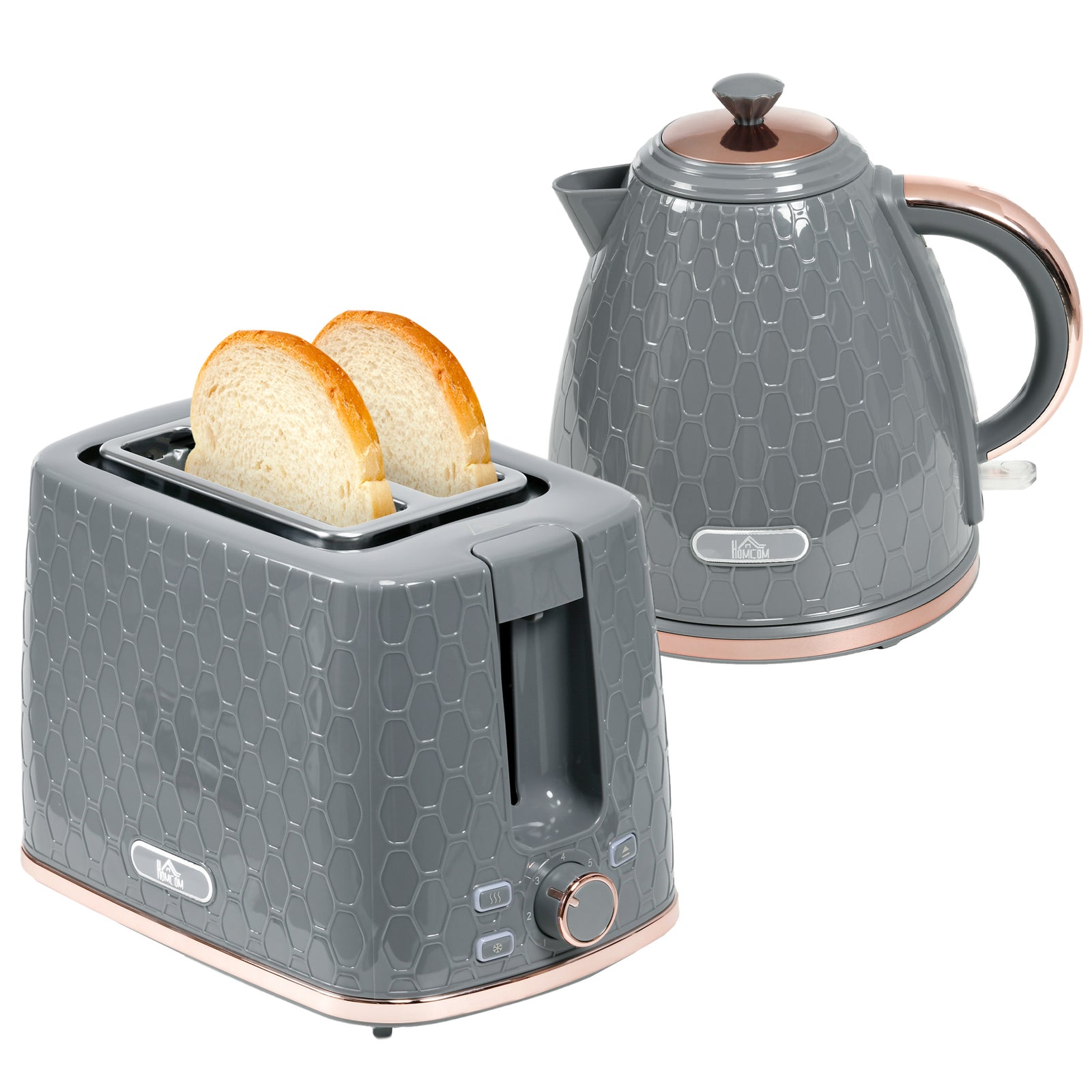 1.7l Kettle and 2 Slice Toaster Set With Defrost Reheat | Medium