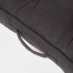 Rajput Ribbed Cotton Floor Cushion | 40cm x 40cm | Black