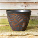 Black With Copper Aztec Planter - Set Of 4