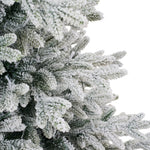 Breeins 180cm Pre-lit Artificial Flocked Christmas Tree With Metal Stand