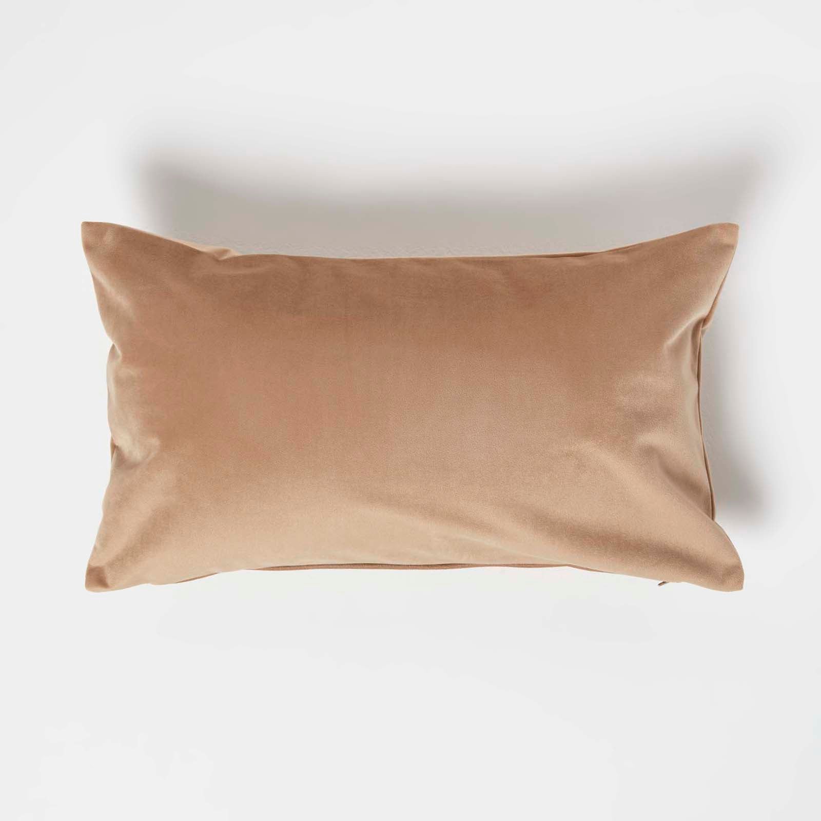 Velvet Cushion With Microfibre Insert | 30cm x 50cm | Beige