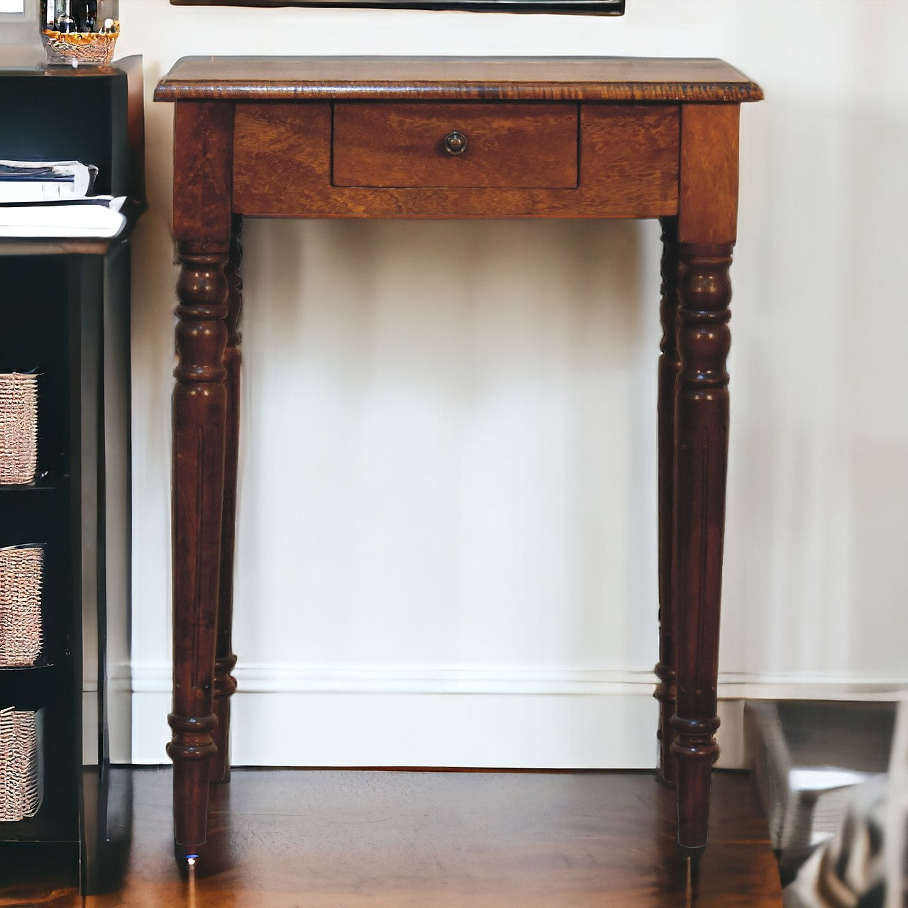 Artisan Furniture Solid Wood Chestnut Turned Leg Writing Desk