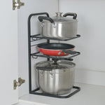 Kitchen Pot Pan Organizer Rack Adjustable Cookware Holder Stand