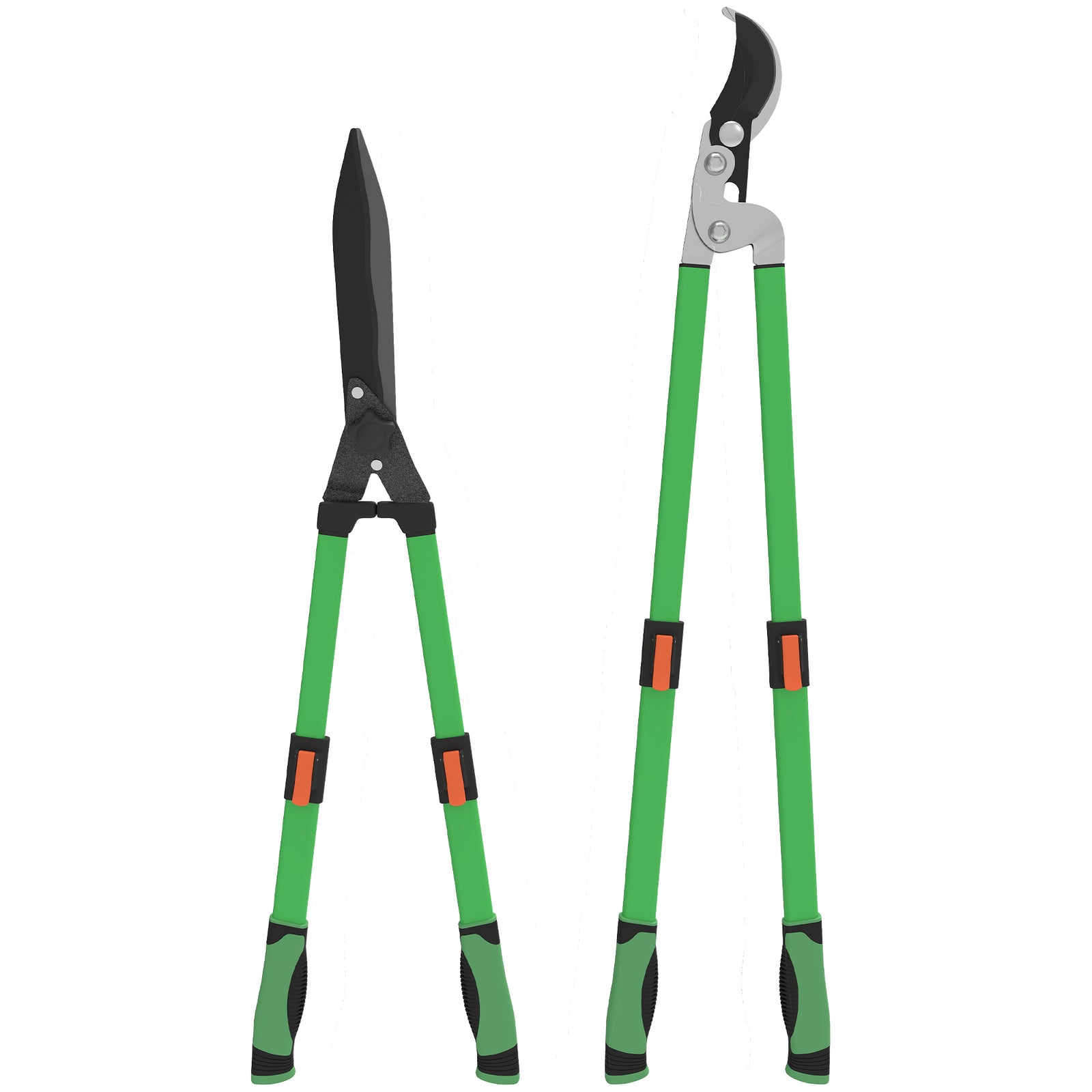2 Pcs Garden Shears Set With Telescopic Extendable Handles