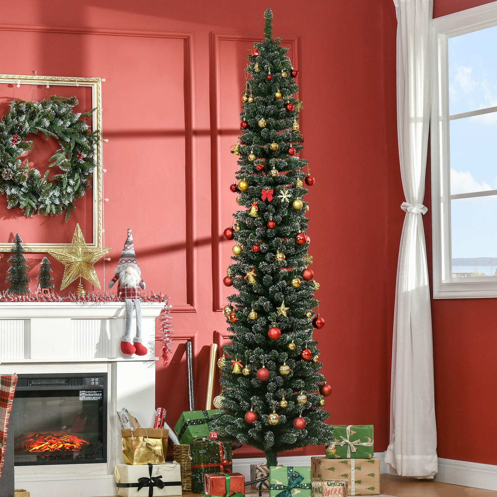 5.5/6/7.5ft Artificial Snow Dipped Christmas Tree | 7.5ft | Green
