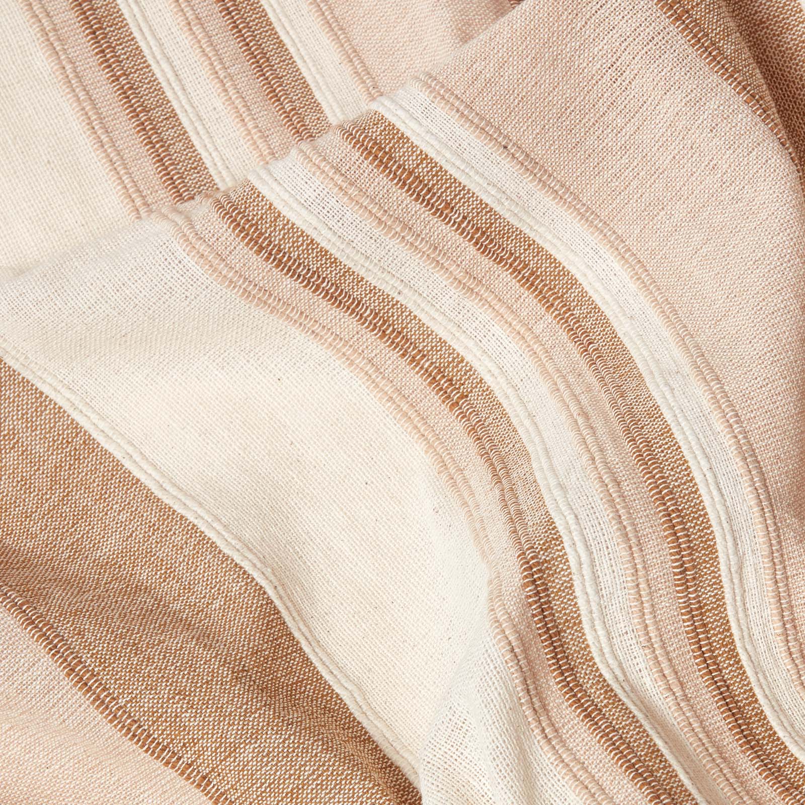 Cotton Morocco Striped Throw | 225cm x 255cm | Beige