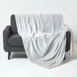 Mora Faux Fur Velvet Throw | 130cm x 160cm | Grey