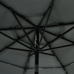 3m 3-tier Solar Led Patio Umbrella With 32 Led Lights, Crank Lift & Push-button Tilt Without Base