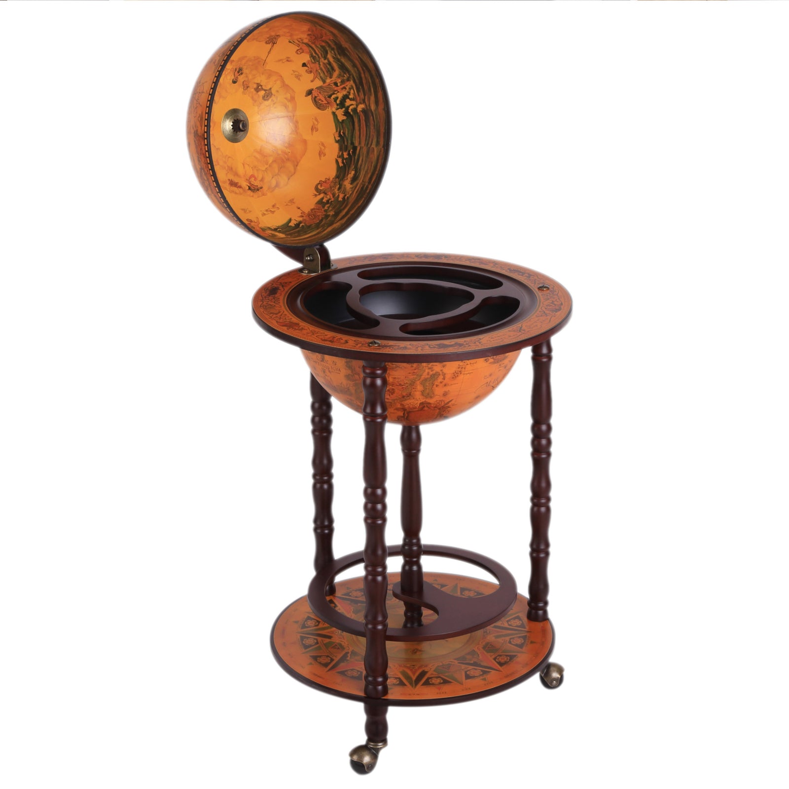 Mini Globe Drink Cabinet, Double Deck
