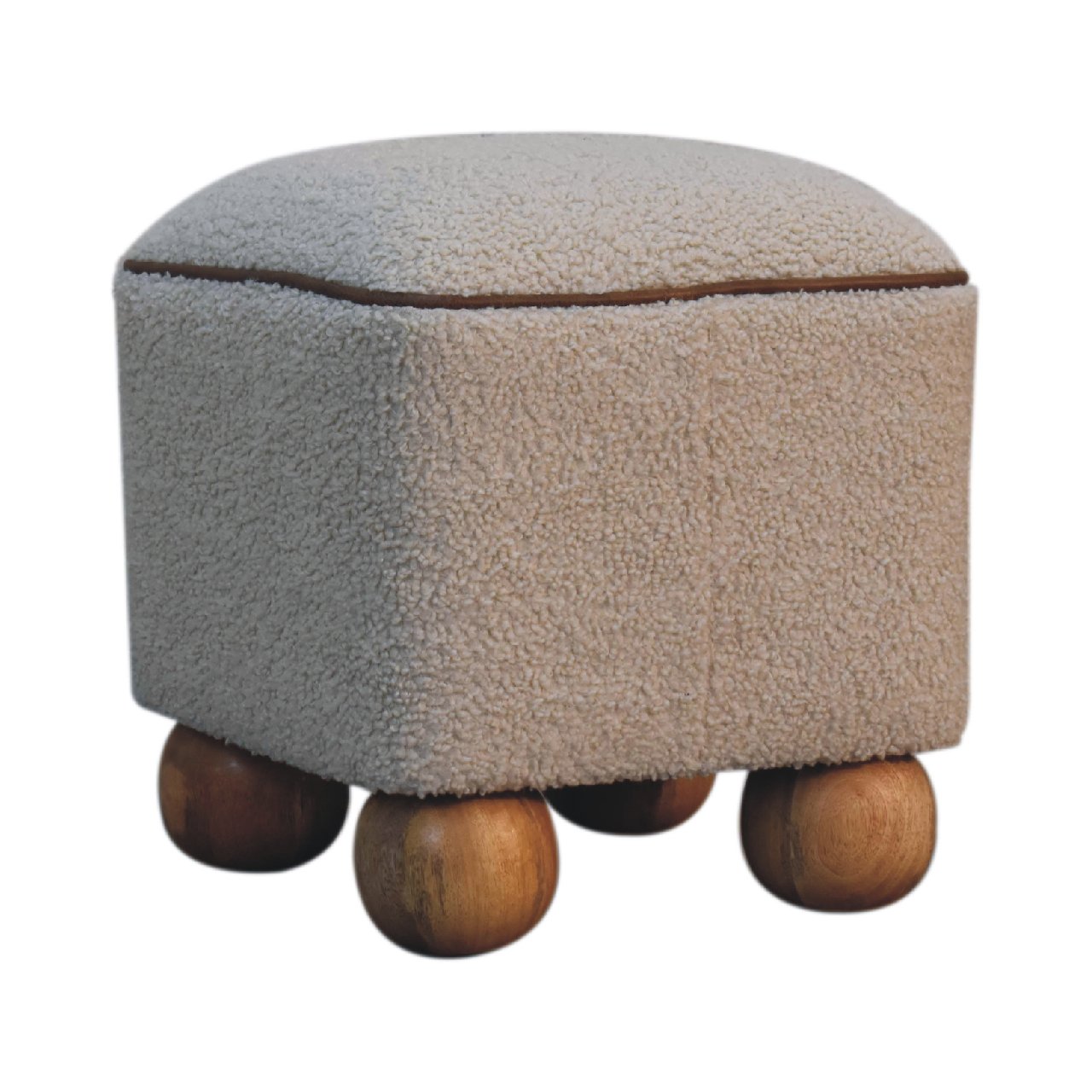 Solid Mango Wood Serenity Footstool With Ball Feet