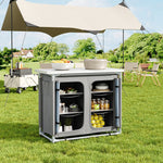 Portable Outdoor Camping Kitchen Unit With 6 Storage Shelves