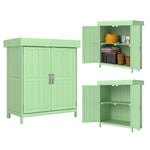 Wooden Garden Shed W/ Hinged Roof, 74x43x88cm | Green