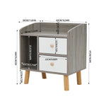 Breeins Compact Dual-drawer Bedside Table Nightstand