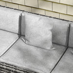 7 Pieces Rattan Set W/ Sofa, Shelf, Table, Cushions