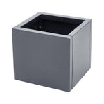 Zinc Galvanized Steel Planter Box With Drainage Hole –square Raised Planter Box Outdoor Balcony Garden Trough Pot | Small | Anthracite Grey