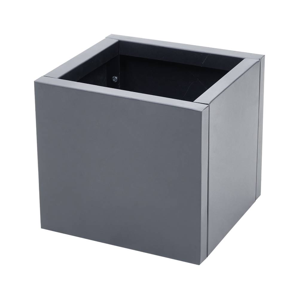 Zinc Galvanized Steel Planter Box With Drainage Hole –square Raised Planter Box Outdoor Balcony Garden Trough Pot | Small | Anthracite Grey