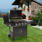 Living and Home 5-burner Outdoor Gas Burner With Side Burner Gas Gill