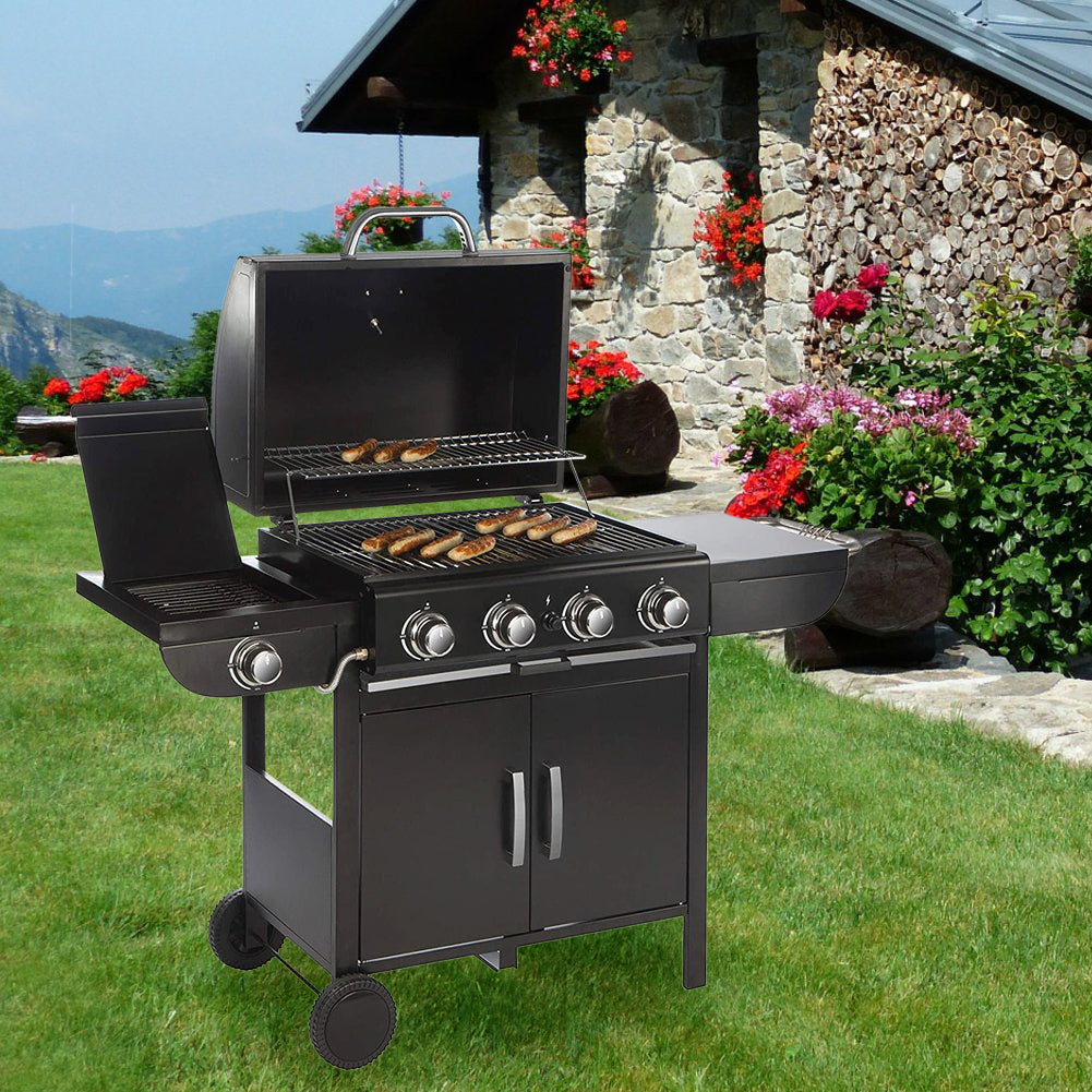 5-burner Outdoor Gas Burner With Side Burner Gas Gill