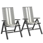 Outdoor Rattan Folding Chair, 5-position Backrest