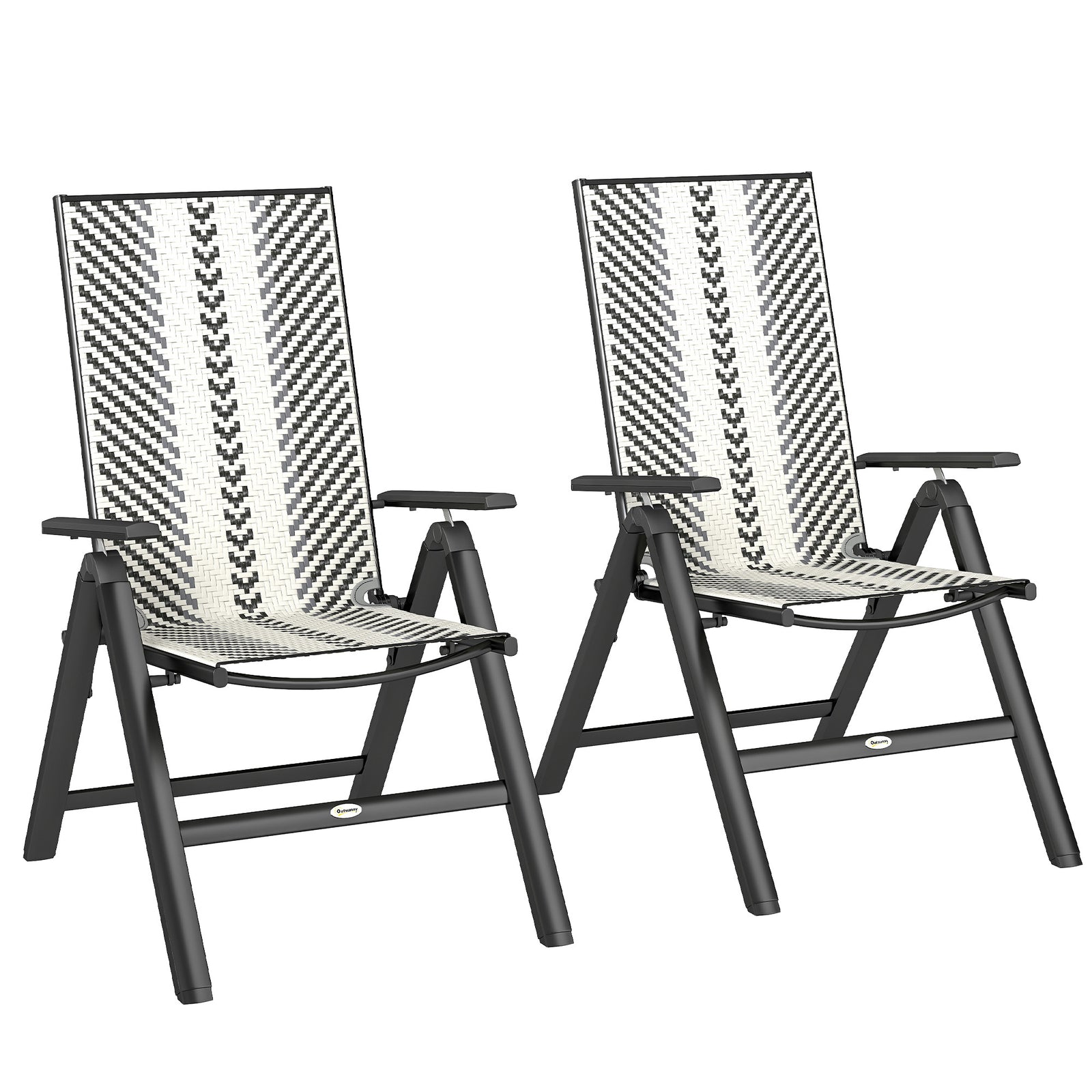 Outdoor Rattan Folding Chair, 5-position Backrest