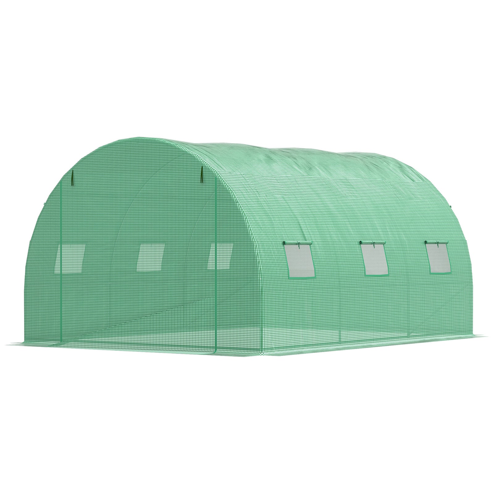 Tunnel Greenhouse W/ Pe Cover & Zipper Door