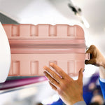 Set Of 4 Hard Suitcases Cabin & Hold Luggage - Underseat Cabin, Overhead Cabin With Medium And Large Checkin Hold Suitcases Set | Set-of-4 | Rose