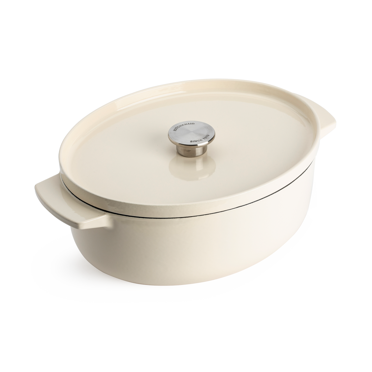 KitchenAid Cookware Cast Iron Casserole Dish With Lid, Non-stick Interior
